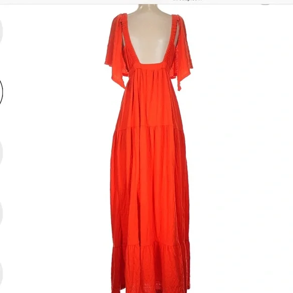 Free People La La Maxi Dress Burnt Orange Small NWOT - Picture 3 of 3